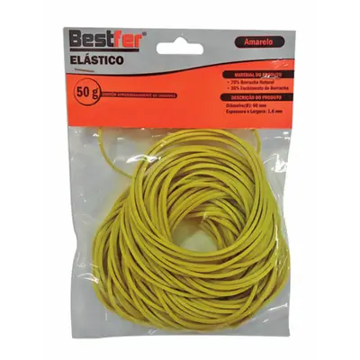 ELASTICO DE USO GERAL 50G AMARELO (APROX 66UNID)