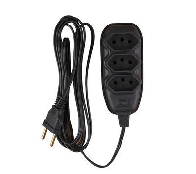 EXTENSAO COMPACTA C/ CABO PP CH 3 VIAS 3,0m 10A 250V~ PT