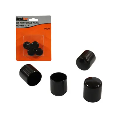 PONTEIRAS P/PES DE MOVEIS 3/4POL KIT 4PCS DESLIZANTE