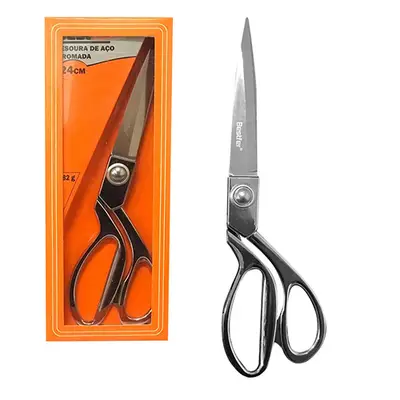 TESOURA DE ACO CROMADA 24CM