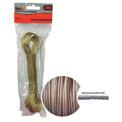 VARAL DE ACO REVESTIDO PVC - 2MMX20M